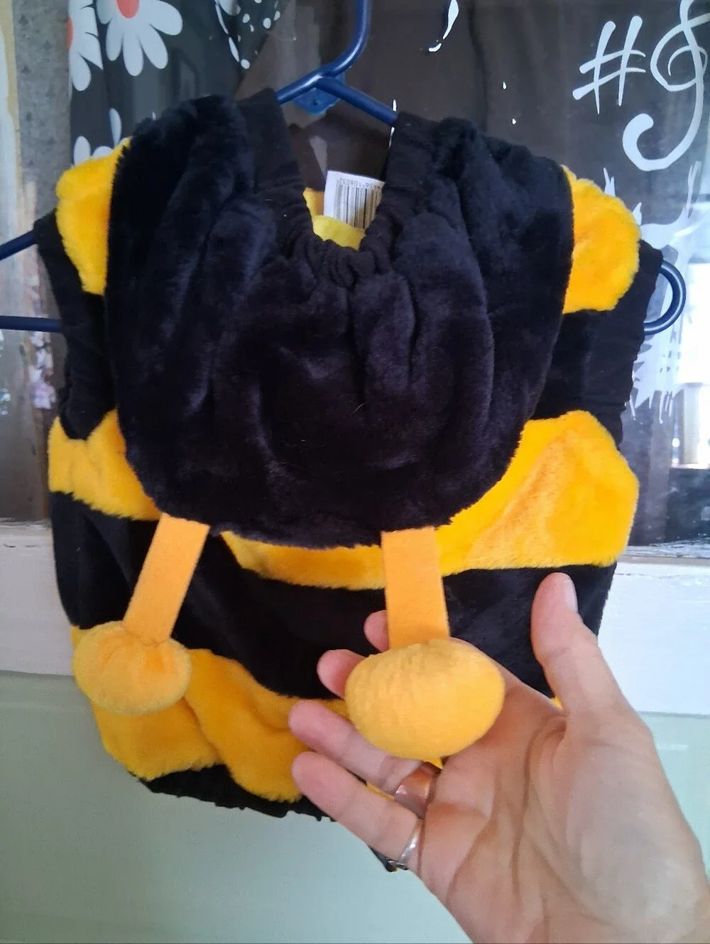 Fuzzy Bee Striped Vest - Yellow & Black